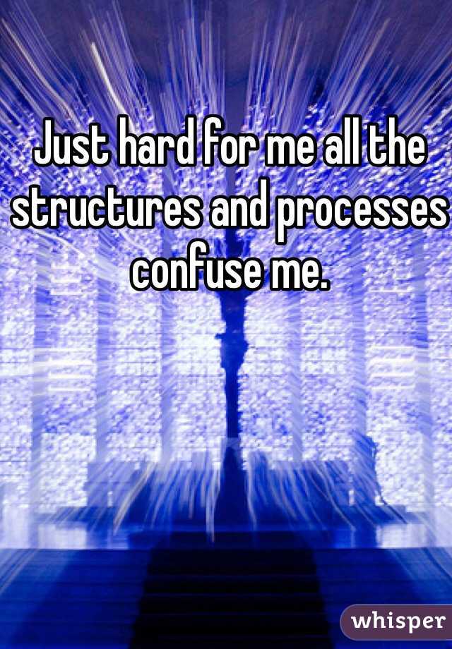 Just hard for me all the structures and processes confuse me.