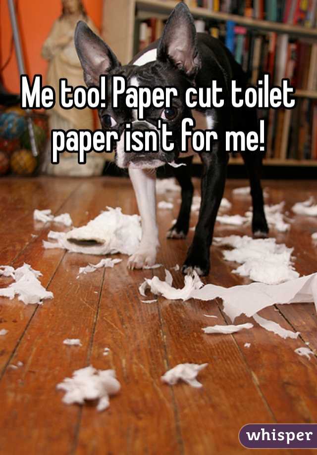 Me too! Paper cut toilet paper isn't for me! 
