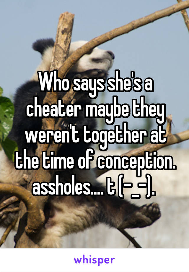 Who says she's a cheater maybe they weren't together at the time of conception. assholes.... t (-_-). 