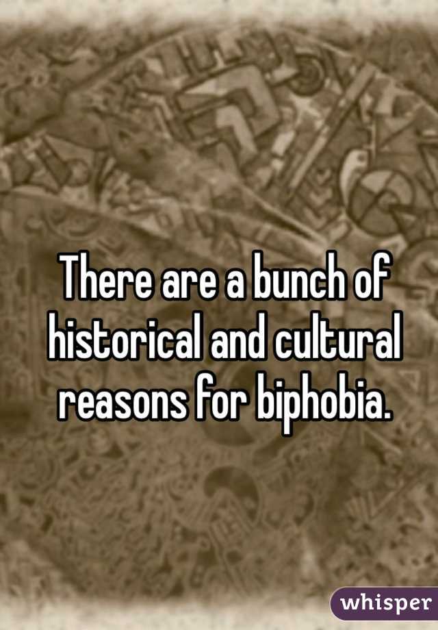 There are a bunch of historical and cultural reasons for biphobia.