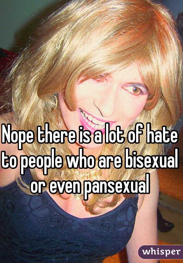 Nope there is a lot of hate to people who are bisexual or even pansexual