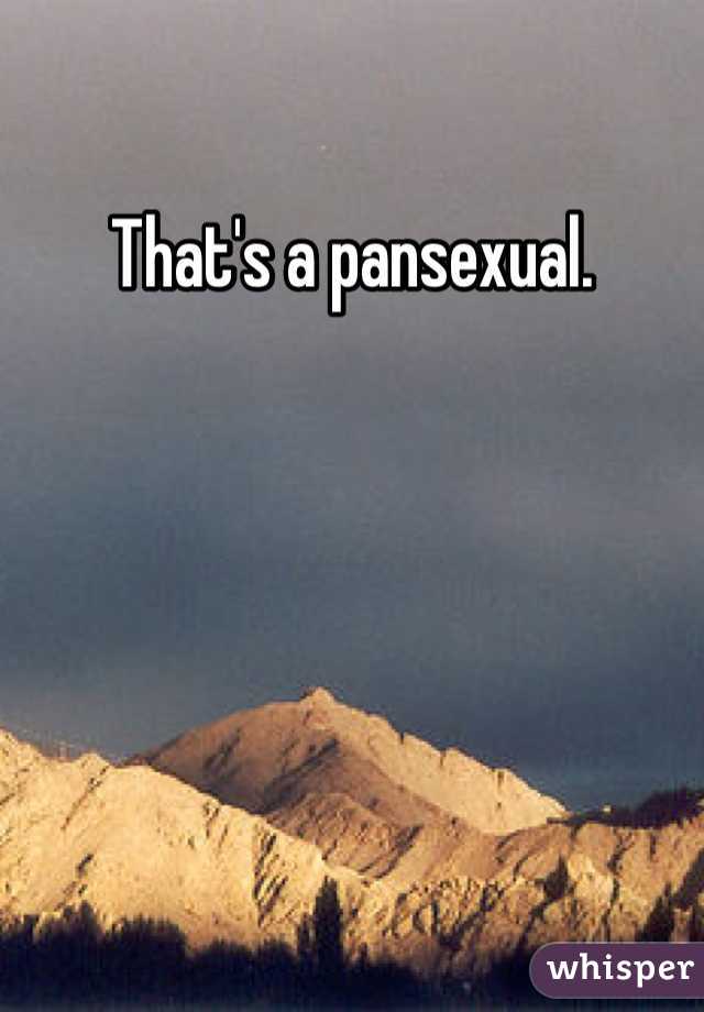 That's a pansexual. 