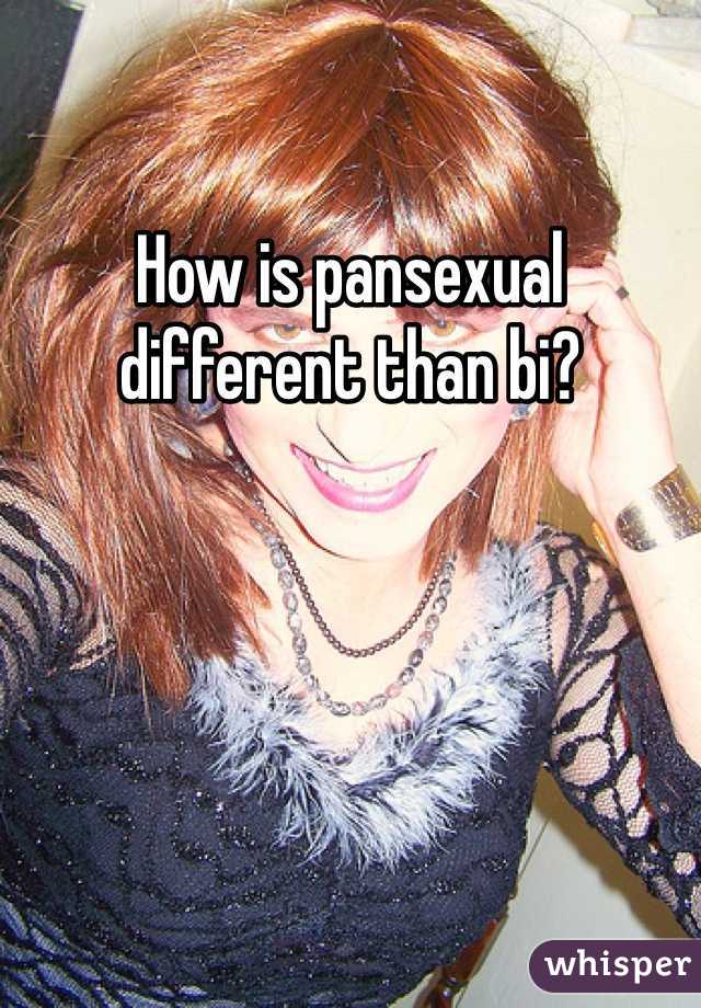 How is pansexual different than bi?