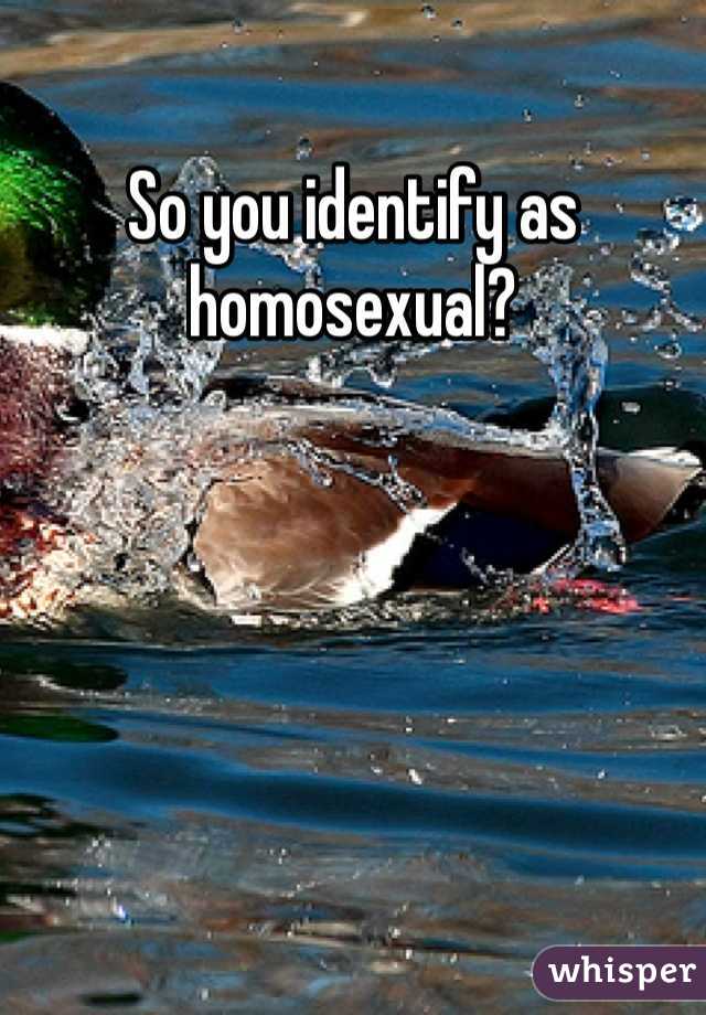 So you identify as homosexual? 