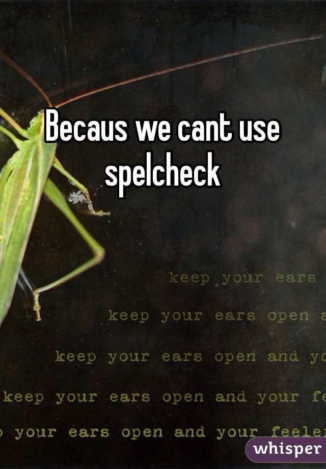 Becaus we cant use spelcheck