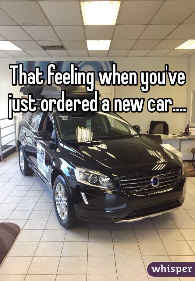 That feeling when you've just ordered a new car....