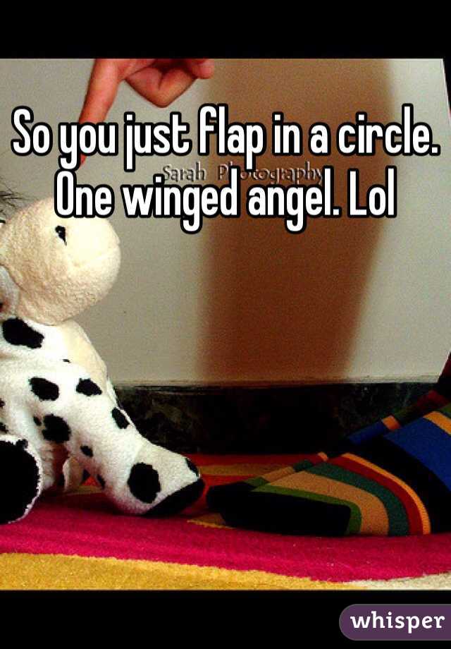 So you just flap in a circle. One winged angel. Lol
