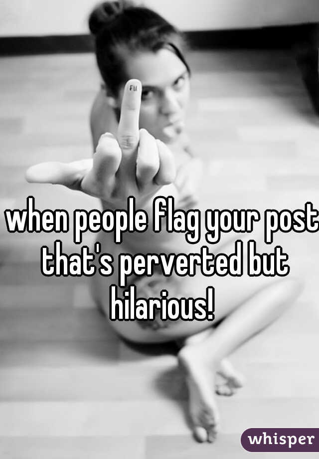 when people flag your post that's perverted but hilarious! 