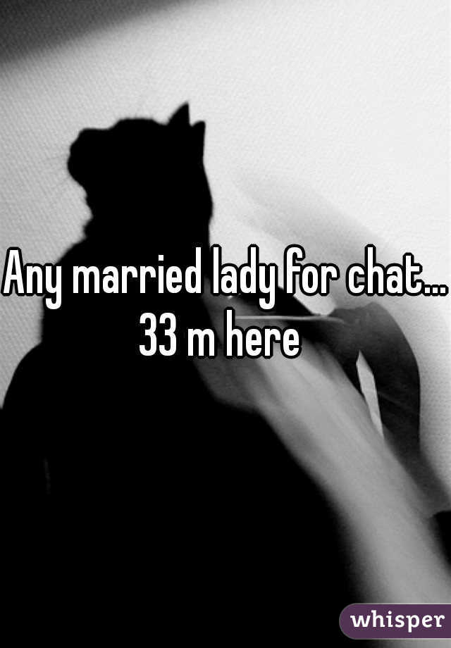Any married lady for chat... 
33 m here 