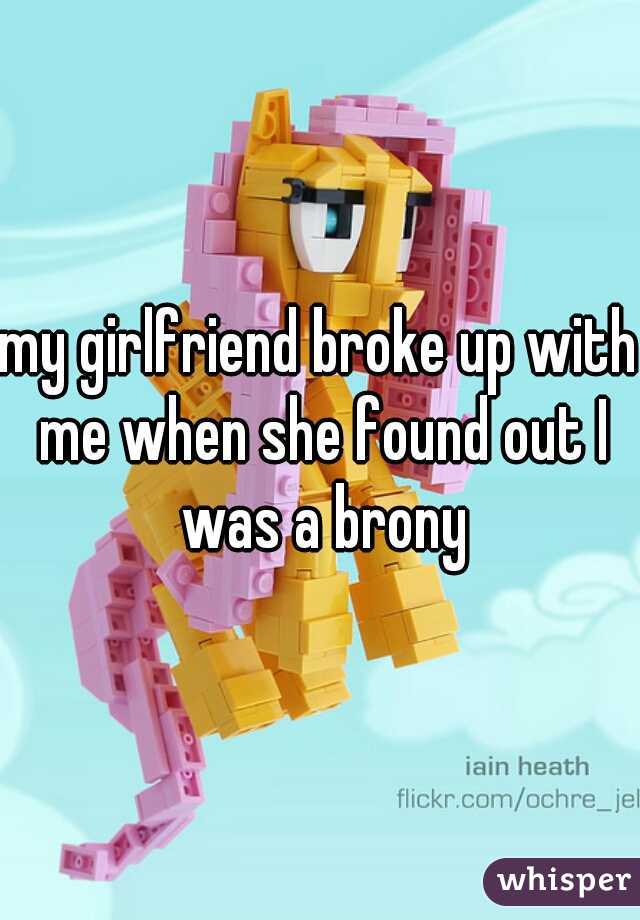my girlfriend broke up with me when she found out I was a brony