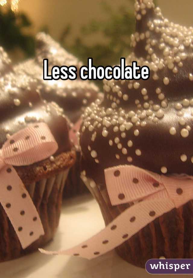 Less chocolate 