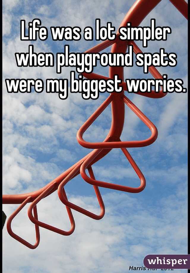 Life was a lot simpler when playground spats were my biggest worries.