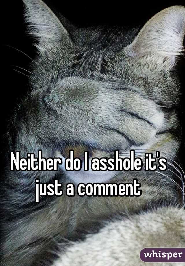Neither do I asshole it's just a comment 