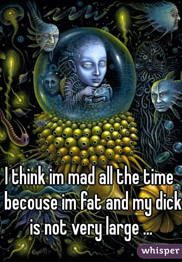 I think im mad all the time  becouse im fat and my dick is not very large ... 