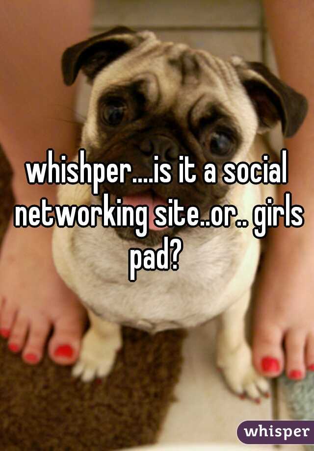 whishper....is it a social networking site..or.. girls pad? 