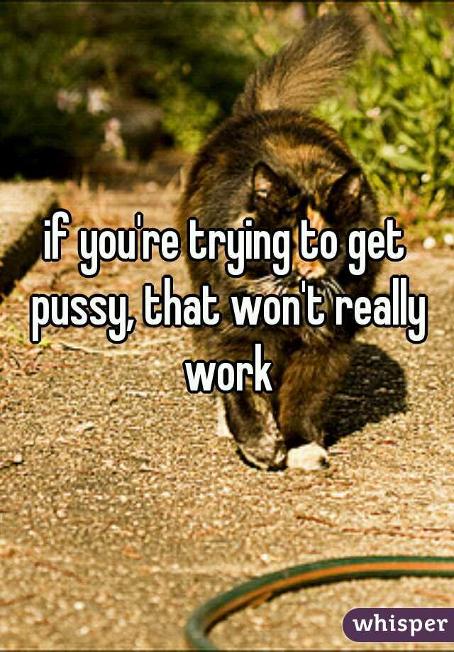 if you're trying to get pussy, that won't really work