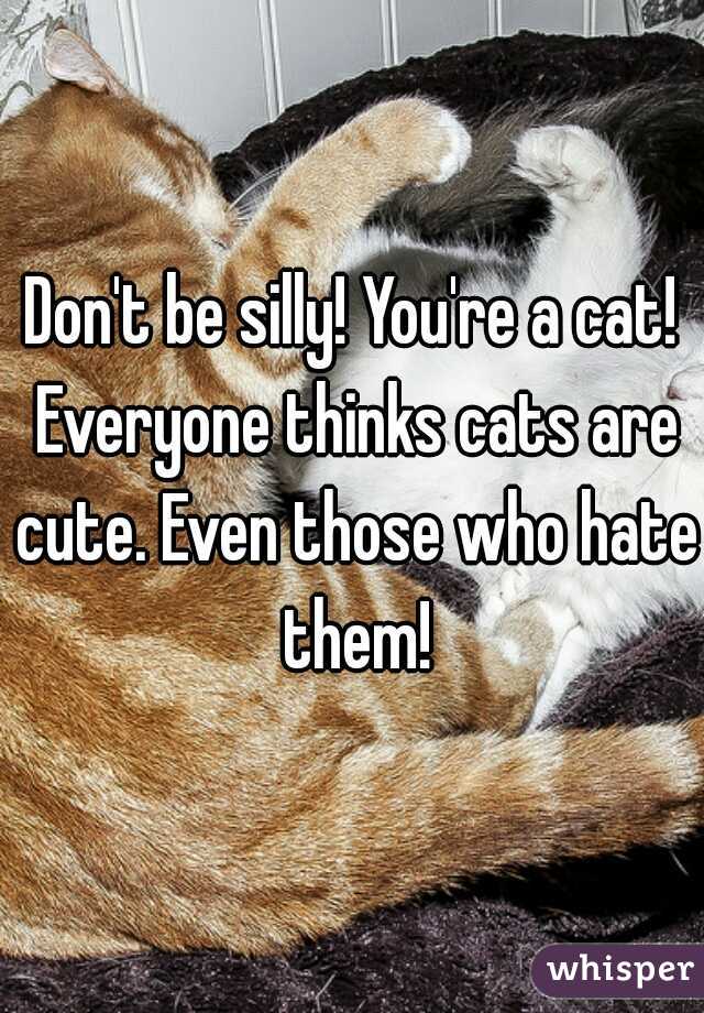 Don't be silly! You're a cat! Everyone thinks cats are cute. Even those who hate them!