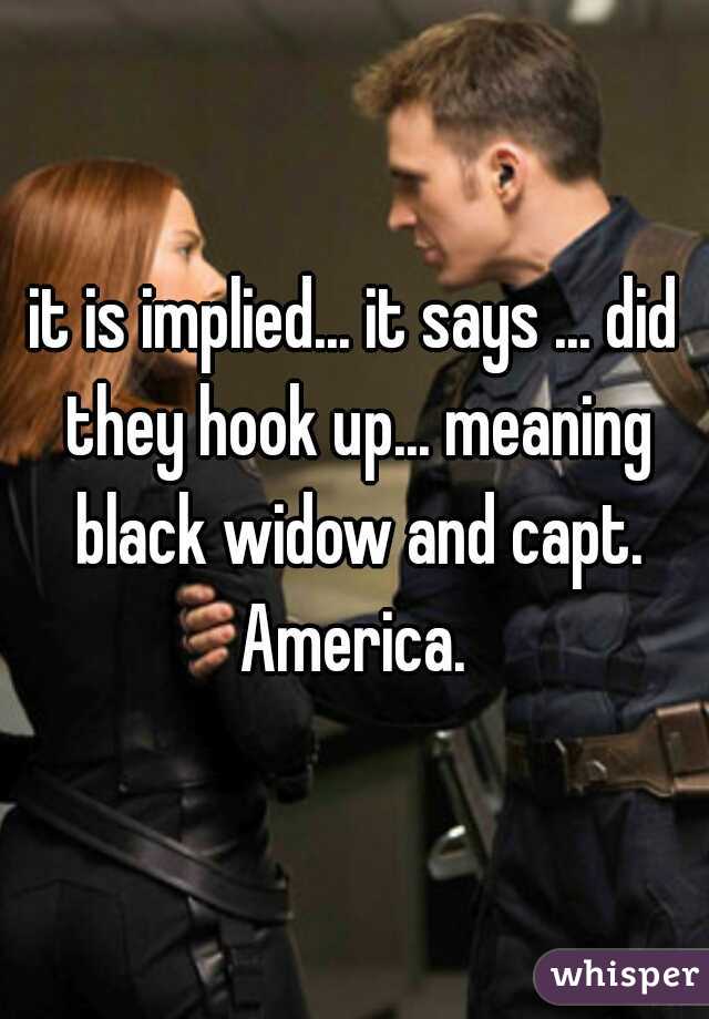 it is implied... it says ... did they hook up... meaning black widow and capt. America. 