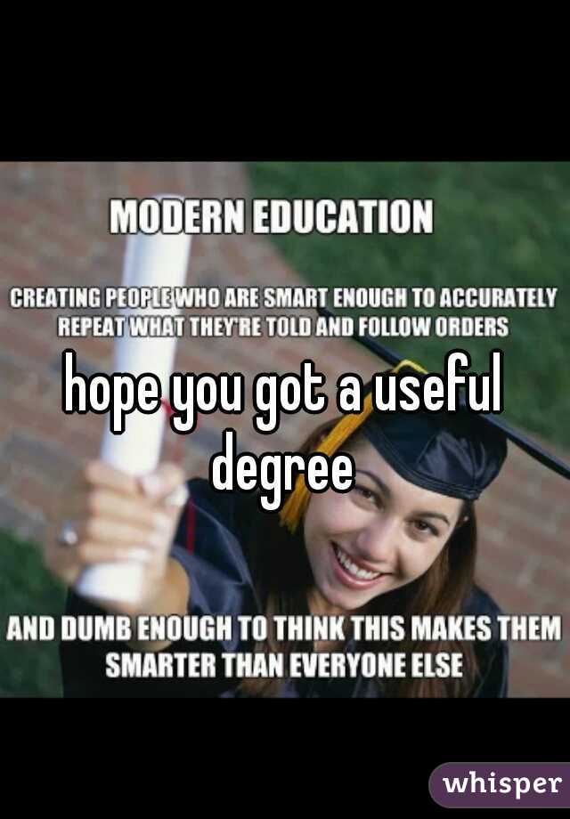 hope you got a useful degree 