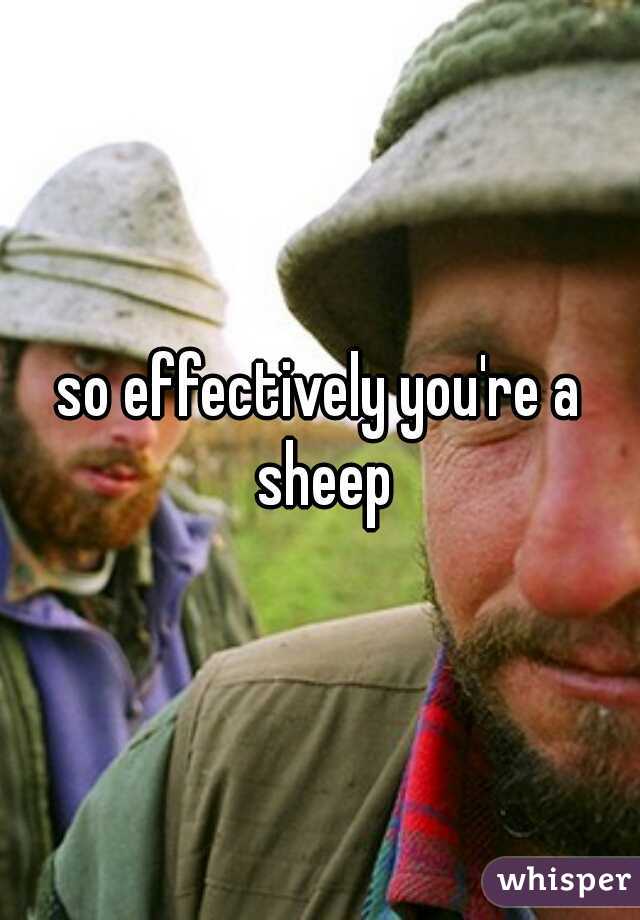 so effectively you're a sheep