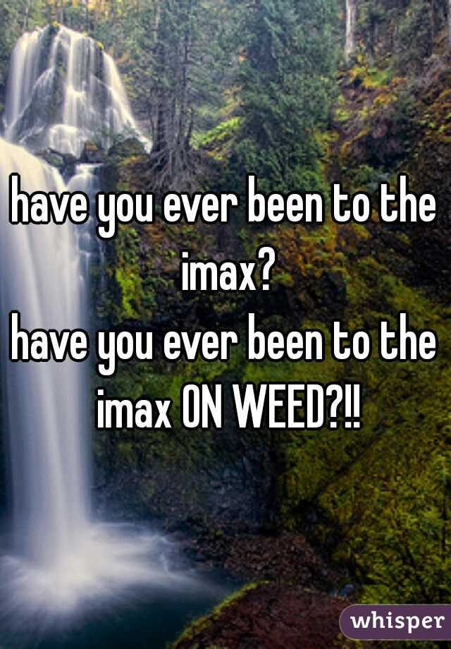 have you ever been to the imax?

have you ever been to the imax ON WEED?!!