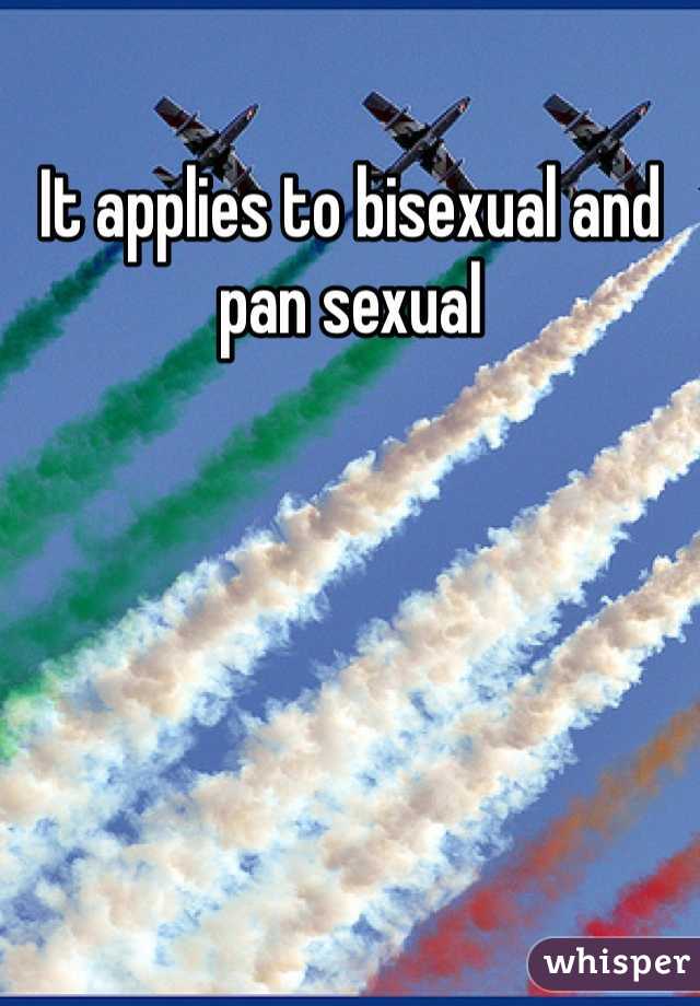 It applies to bisexual and pan sexual