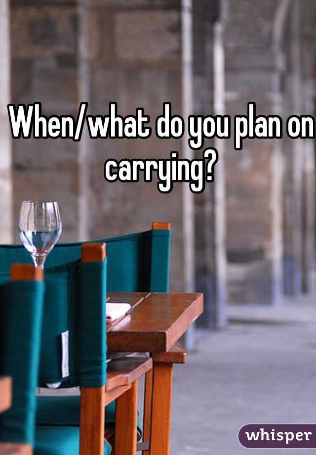 When/what do you plan on carrying?