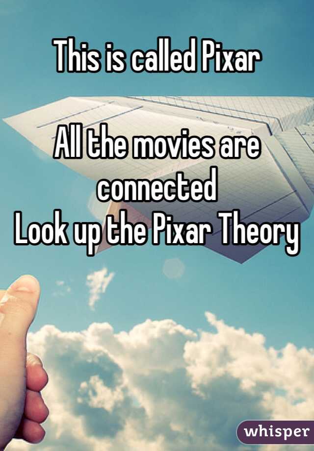 This is called Pixar 

All the movies are connected 
Look up the Pixar Theory
