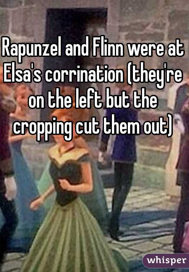 Rapunzel and Flinn were at Elsa's corrination (they're on the left but the cropping cut them out)