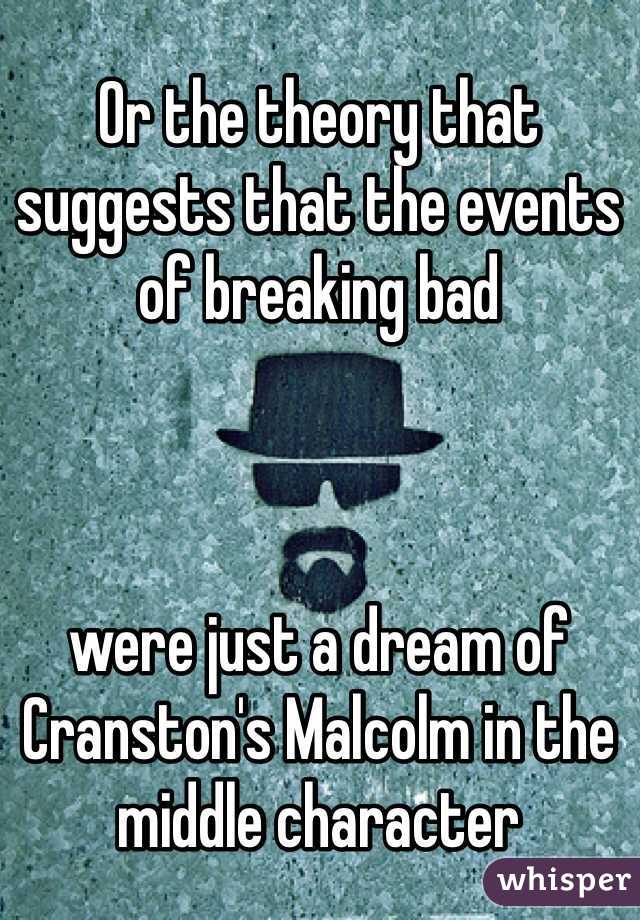 Or the theory that suggests that the events of breaking bad 



were just a dream of Cranston's Malcolm in the middle character