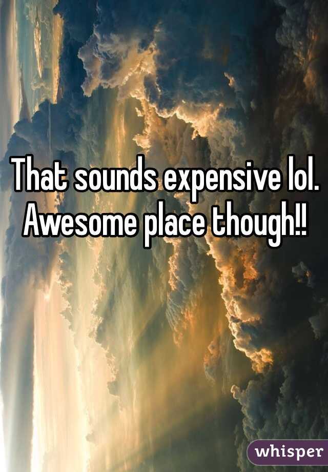That sounds expensive lol. Awesome place though!!
