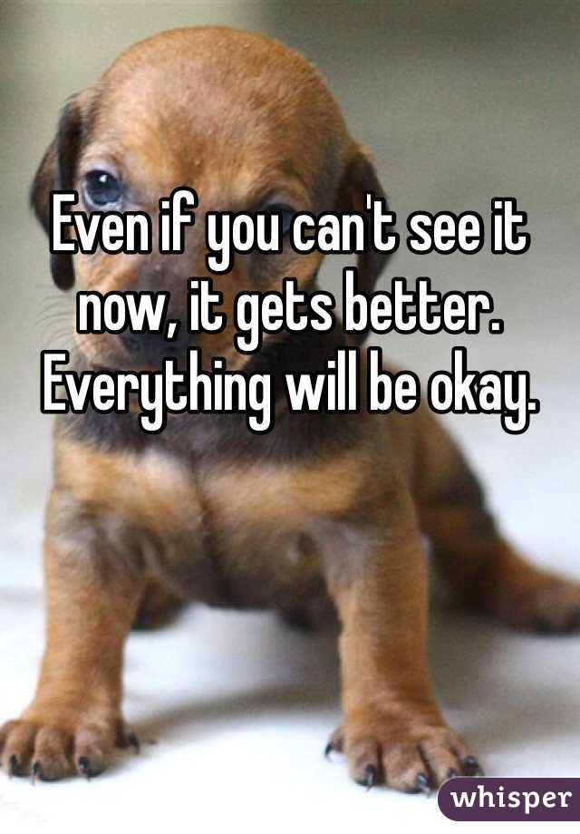 
Even if you can't see it now, it gets better. Everything will be okay.