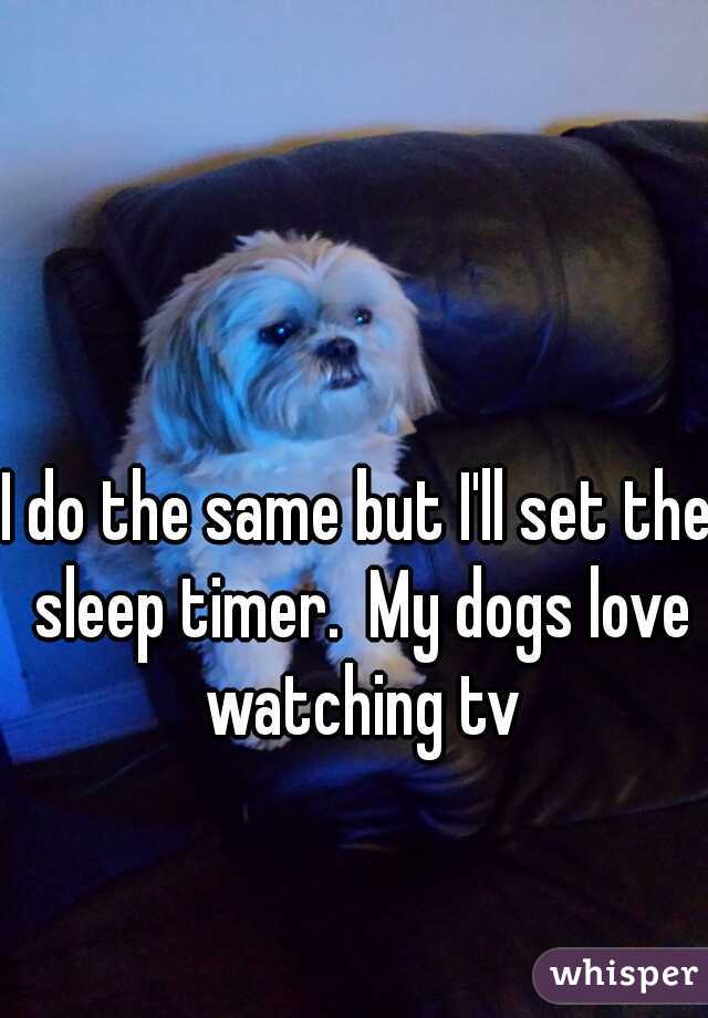I do the same but I'll set the sleep timer.  My dogs love watching tv