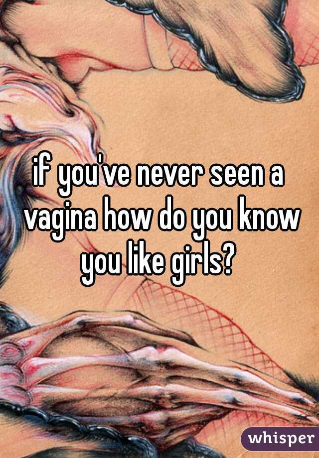 if you've never seen a vagina how do you know you like girls? 