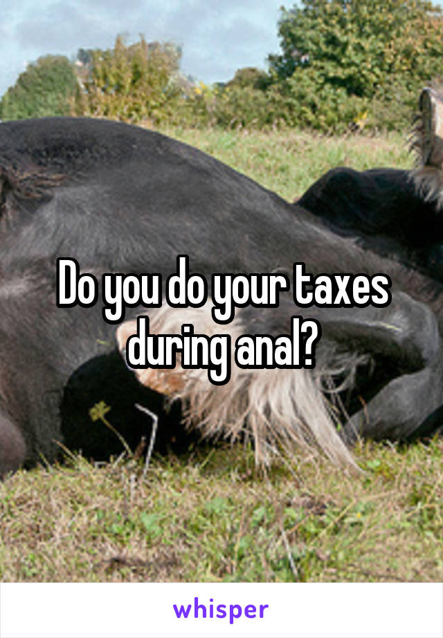 Do you do your taxes during anal?