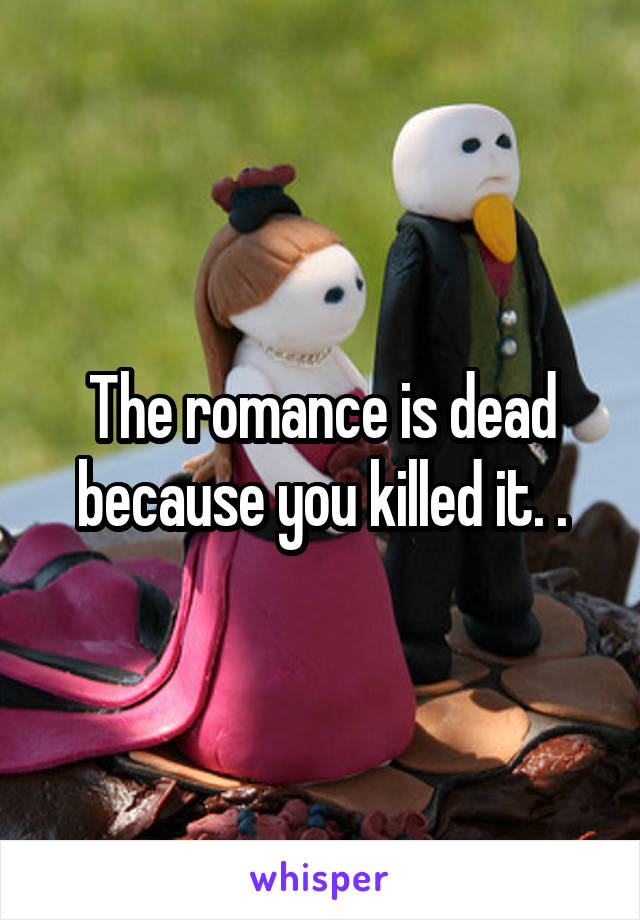 The romance is dead because you killed it. .