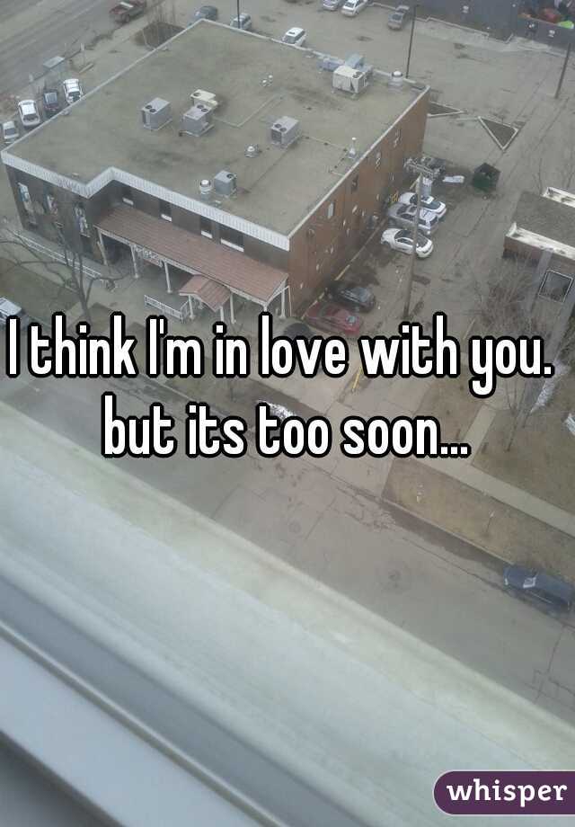 I think I'm in love with you.  but its too soon... 