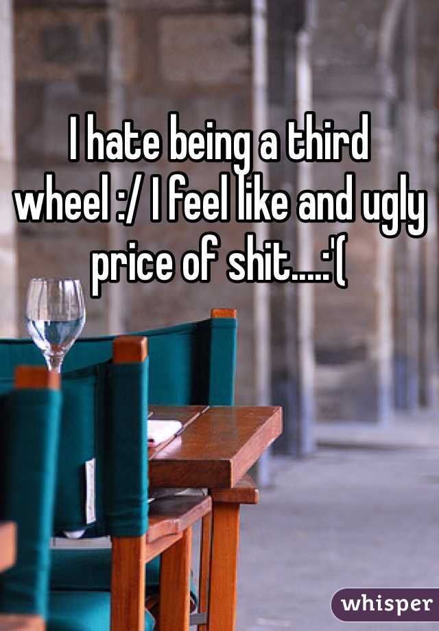 I hate being a third wheel :/ I feel like and ugly price of shit....:'(
