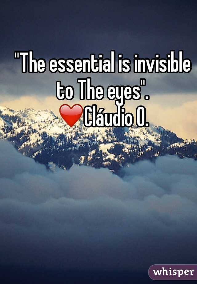 "The essential is invisible to The eyes".              ❤️Cláudio O.