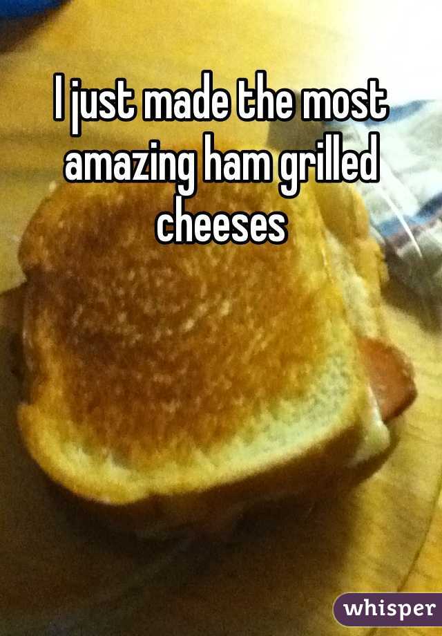 I just made the most amazing ham grilled cheeses