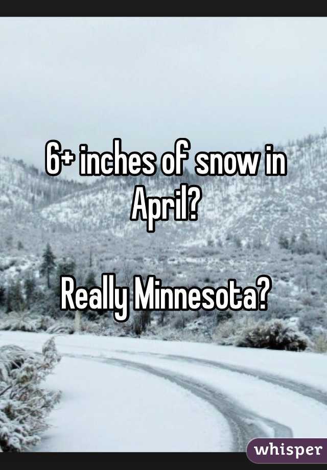 6+ inches of snow in 
April? 

Really Minnesota? 