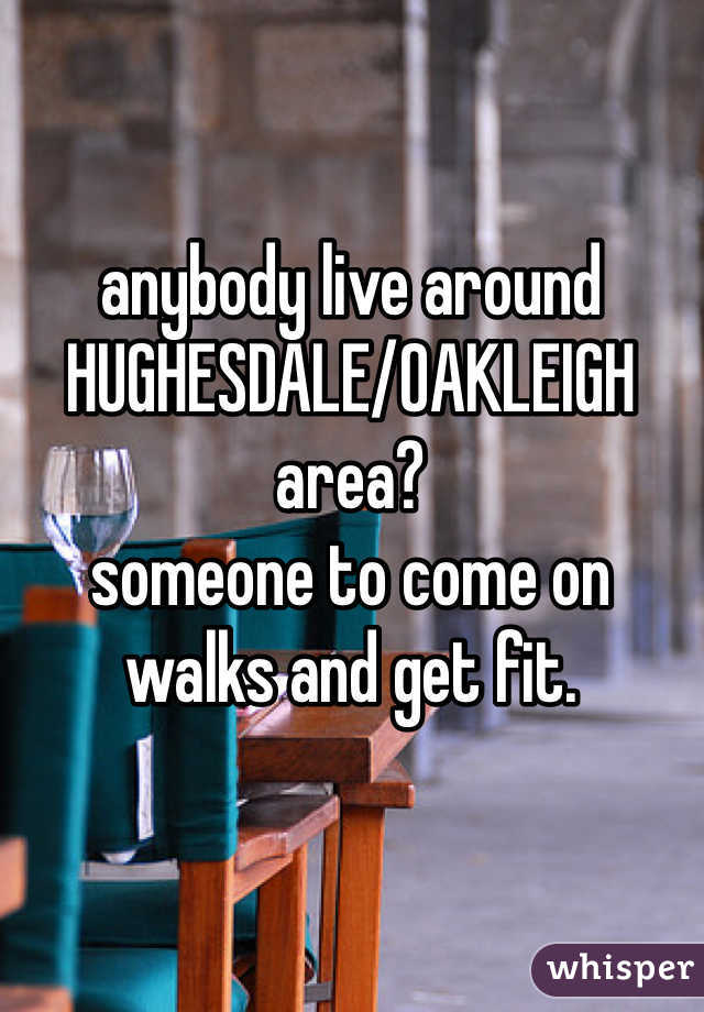 anybody live around HUGHESDALE/OAKLEIGH area? 
someone to come on walks and get fit. 