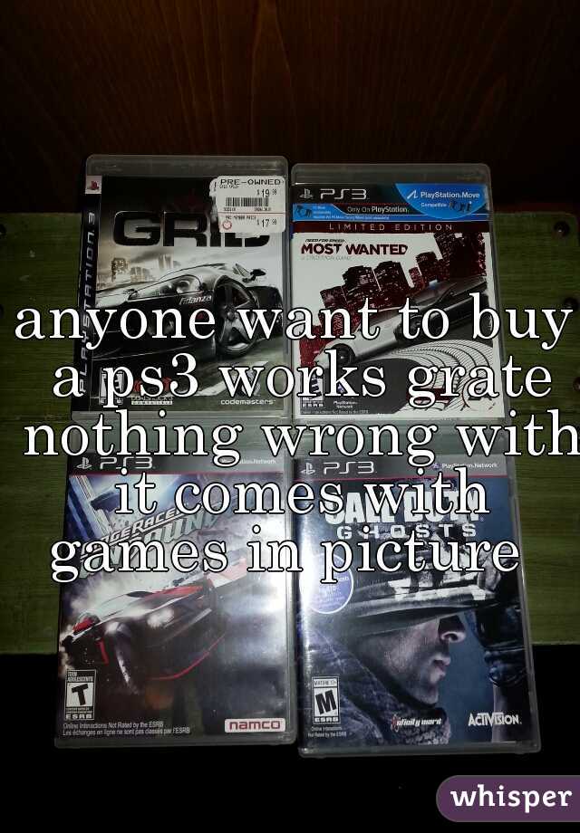 anyone want to buy a ps3 works grate nothing wrong with it comes with games in picture  