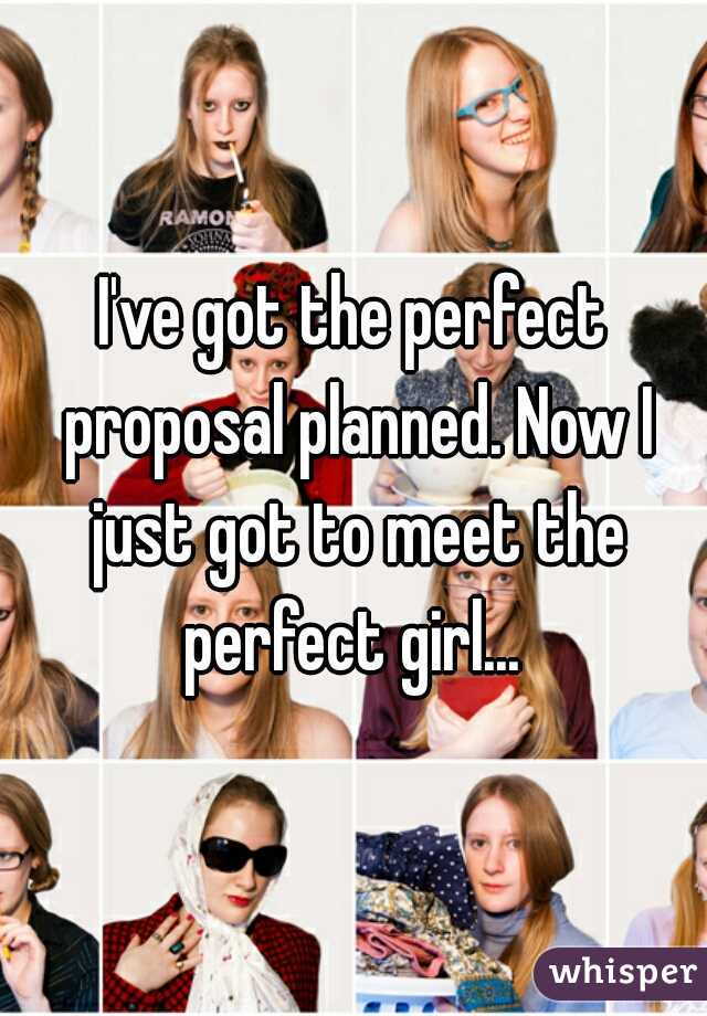 I've got the perfect proposal planned. Now I just got to meet the perfect girl... 