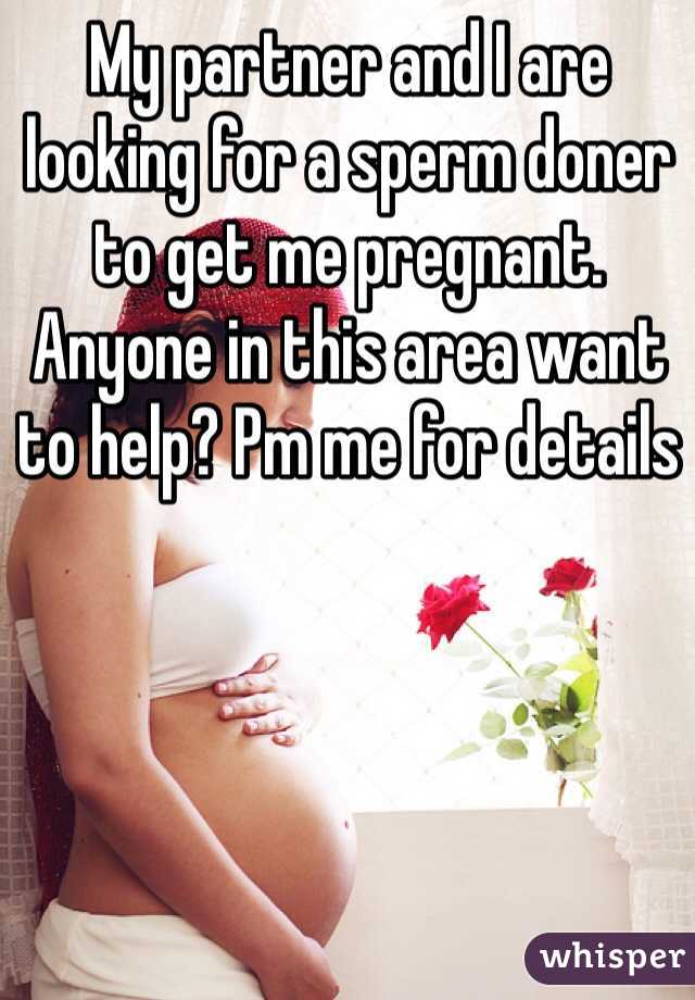 My partner and I are looking for a sperm doner to get me pregnant. Anyone in this area want to help? Pm me for details 