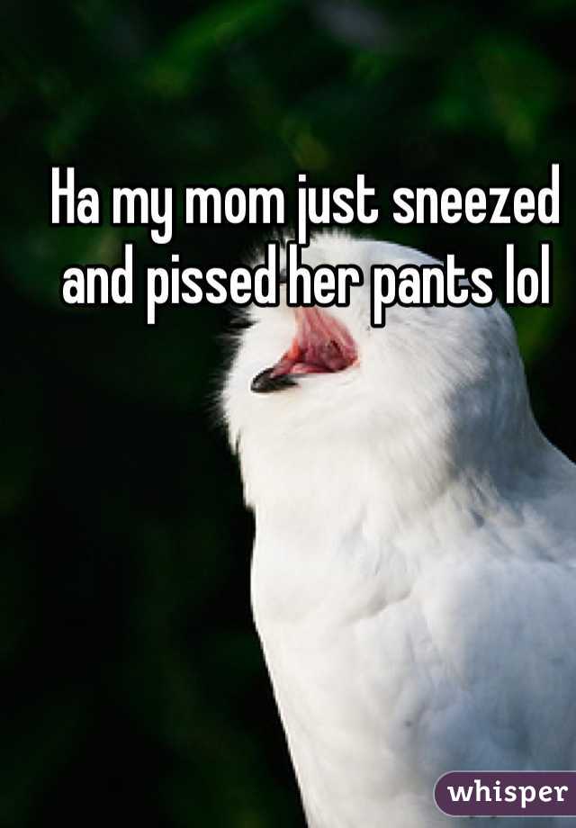 Ha my mom just sneezed and pissed her pants lol