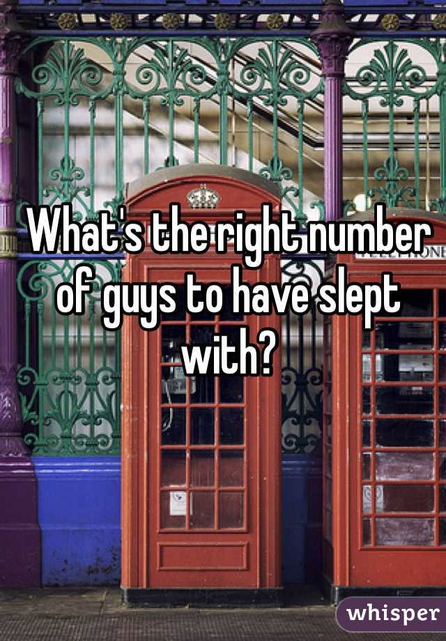 What's the right number of guys to have slept with?