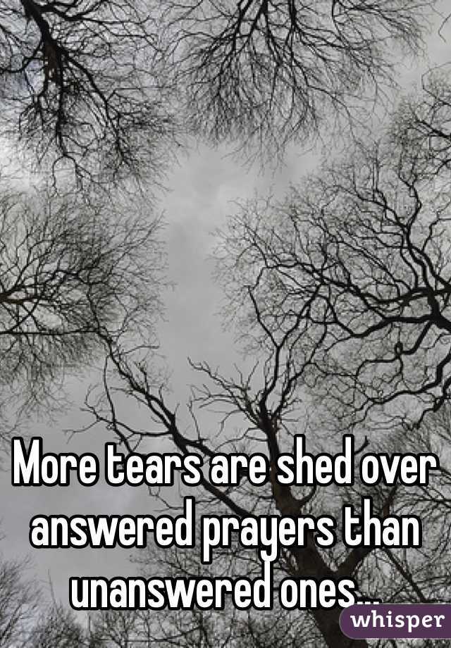 






More tears are shed over answered prayers than unanswered ones...

