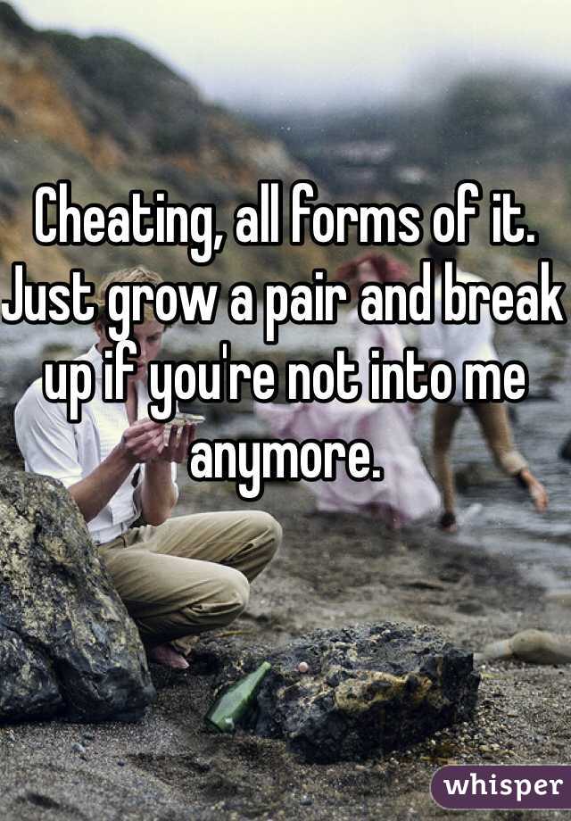 Cheating, all forms of it. Just grow a pair and break up if you're not into me anymore. 