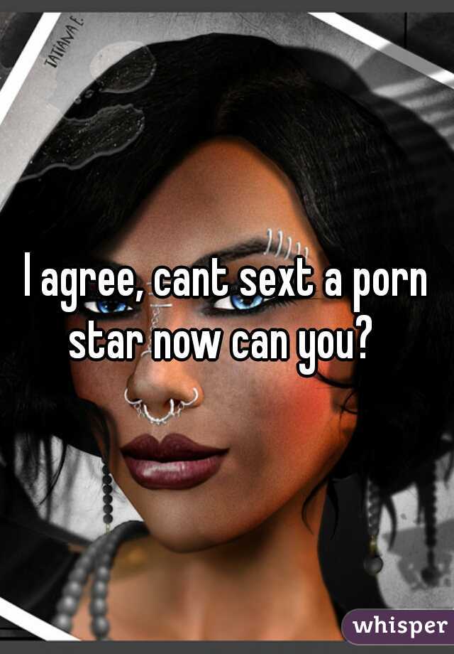 I agree, cant sext a porn star now can you?  